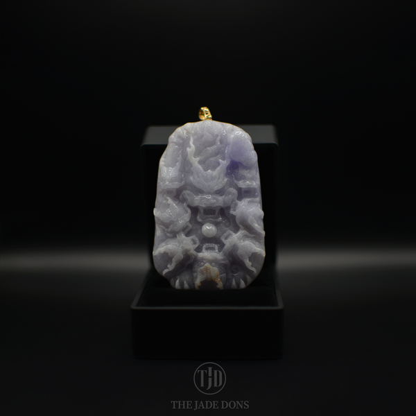 Lavender Multi Headed Dragon Jade Pendant(1 of 1)