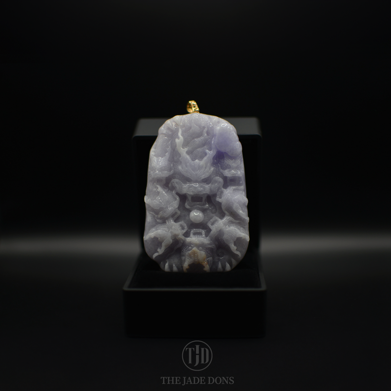 Lavender Multi Headed Dragon Jade Pendant(1 of 1)