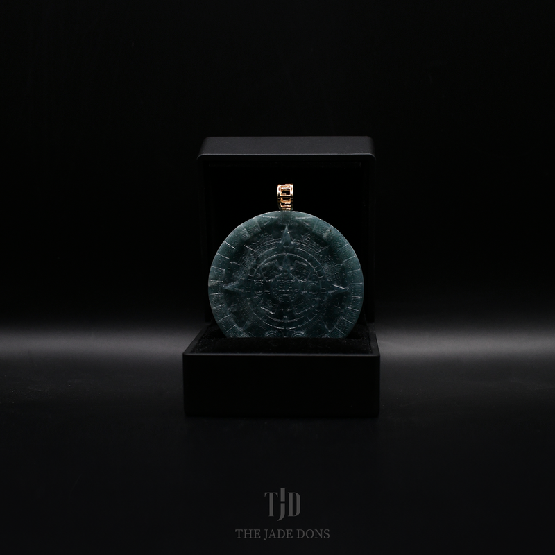 Aztec Calendar Jade Pendant