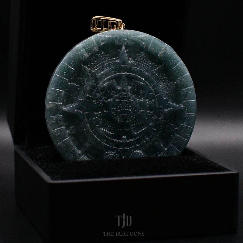 Aztec Calendar Jade Pendant