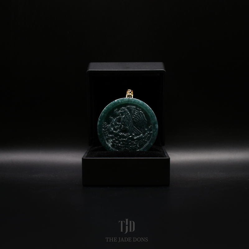 Mexican Eagle Coat of Arms Jade Pendant