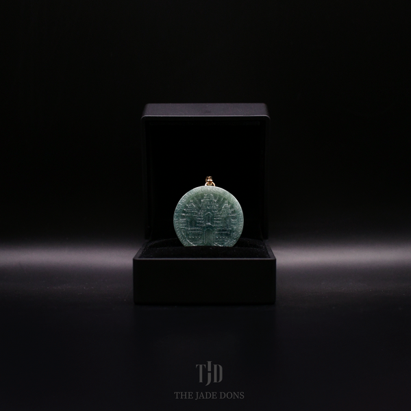 Mini Round Angkor Wat Jade Pendant