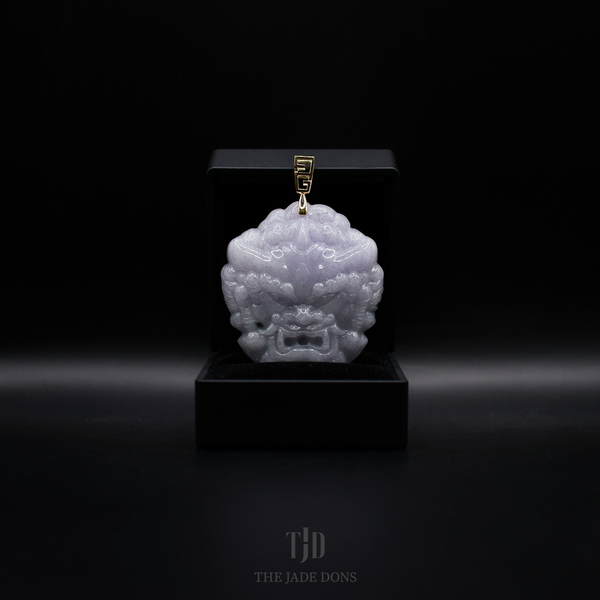 Fu Dog Head Jade Pendant