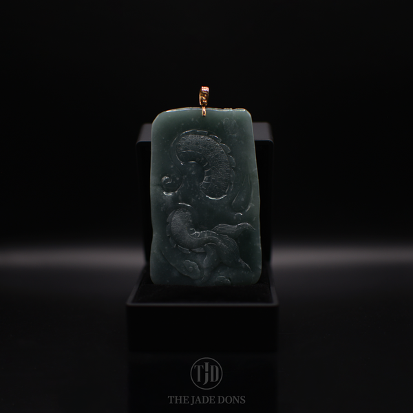 Warrior Dragon Jade Pendant