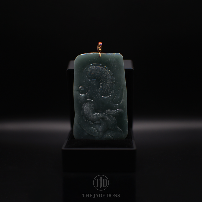 Warrior Dragon Jade Pendant