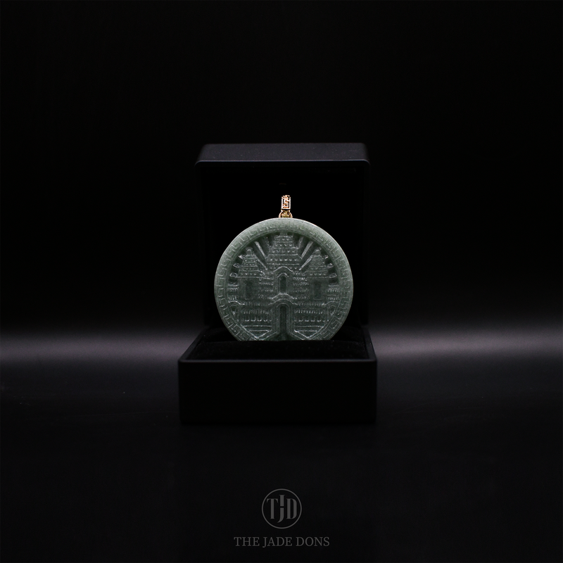 Round Angkor Wat Jade Pendant