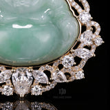 Infinity Buddha Jade Pendant With a VVS Diamond Wrap