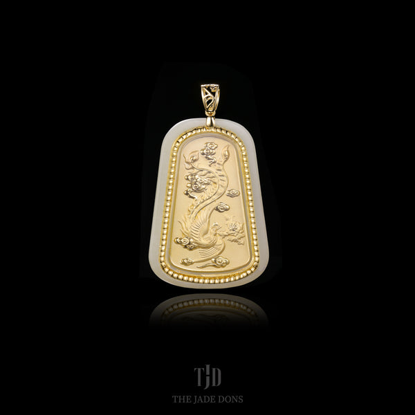 24k and Jade Phoenix Pendant