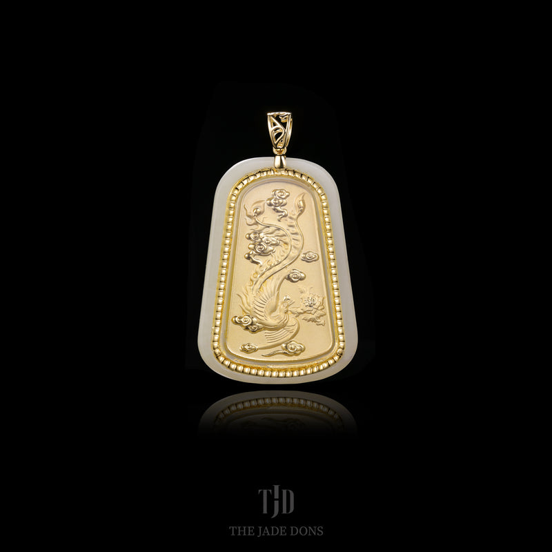24k and Jade Phoenix Pendant