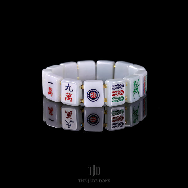 White Mahjong Jade Bracelet