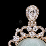 Infinity Buddha Jade Pendant With a VVS Diamond Wrap