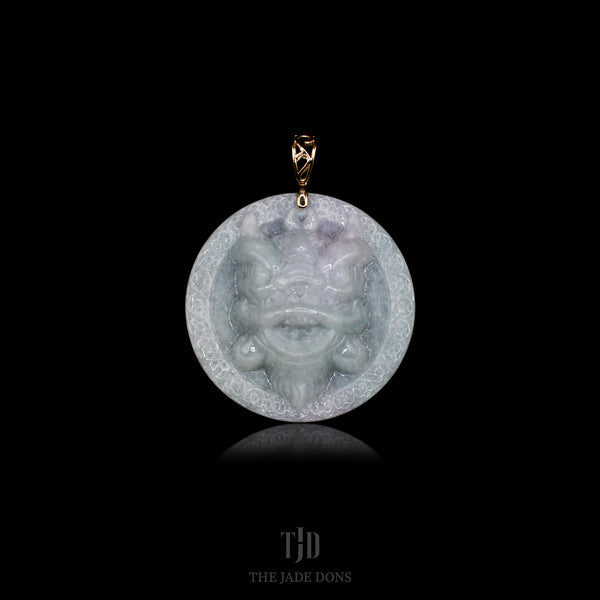 Lion Dance Jade Pendant