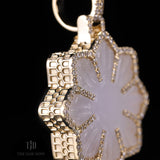 Mini Filipino Sun Jade Pendant With 18k and VVS Diamond Wrap