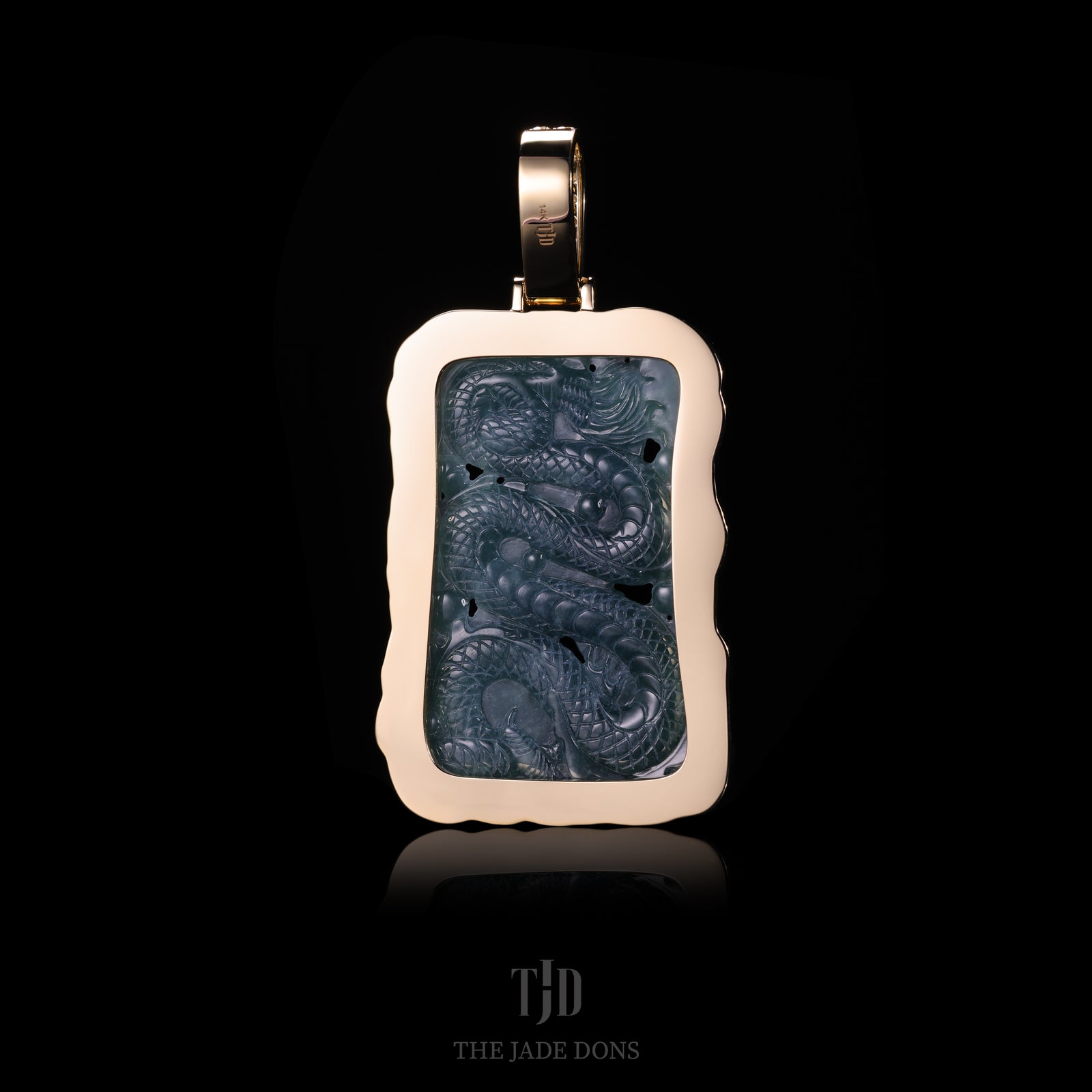 Guan Yu Dragon Jade Pendant With 14k and VVS Diamond Wrap – The