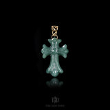 Gothic Chrome Cross Jade Pendant