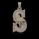White Seattle S Jade Pendant With a 10k yellow Gold and VVS Mosaic Diamond Wrap