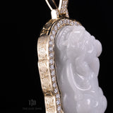 Pixiu Jade Pendant With 14kand VVS Diamond Wrap