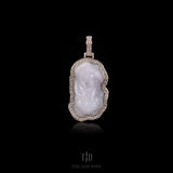 Pixiu Jade Pendant With 14kand VVS Diamond Wrap