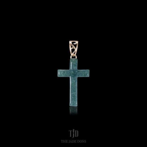 Micro Cross Jade Pendant