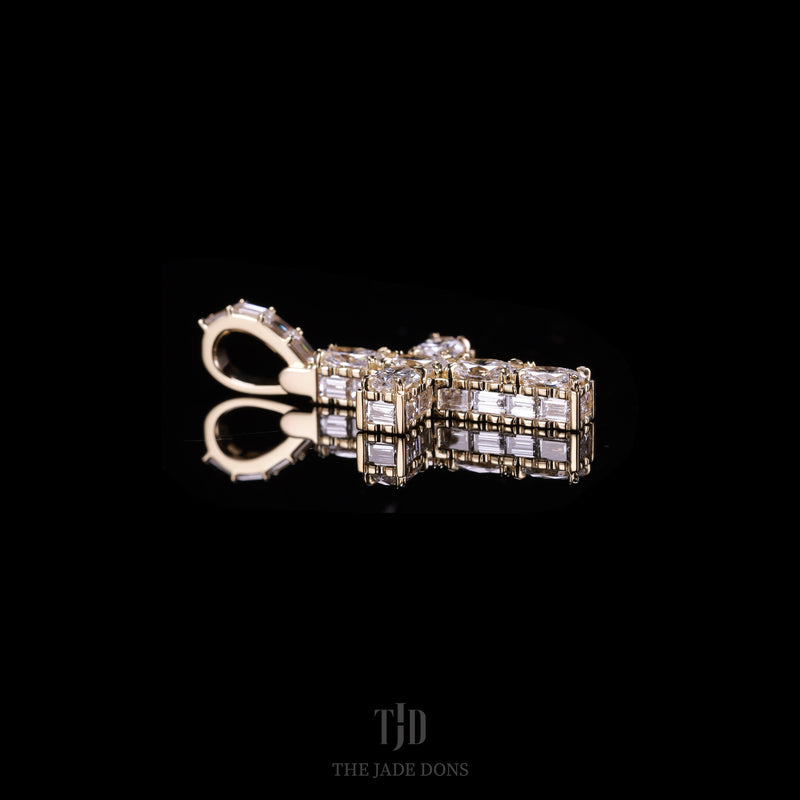 Oval Cut Diamond Cross Pendant
