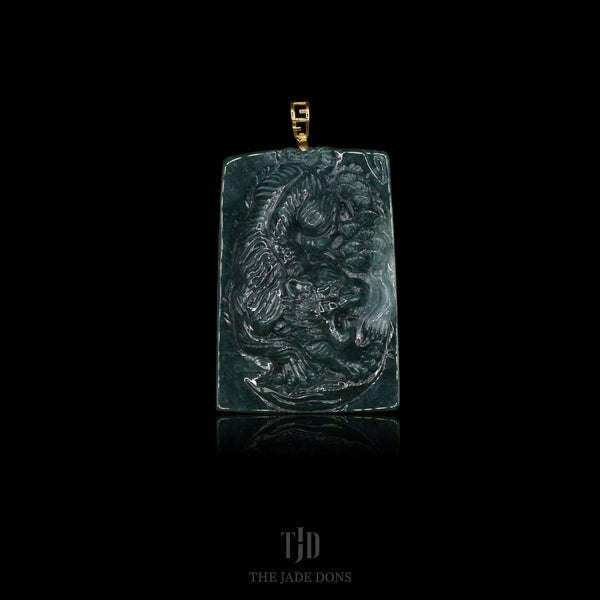 Sentinel Tiger Jade Pendant (Rectangle)