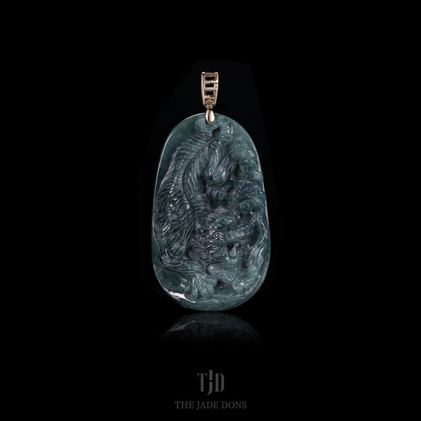 Sentinel Tiger Jade Pendant (Round)