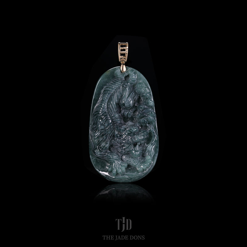 Sentinel Tiger Jade Pendant (Round)