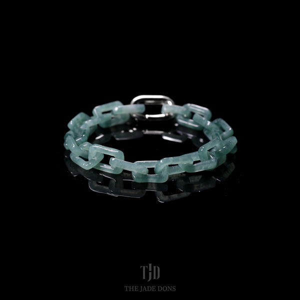 Light Blue Water Jade Hermes Link Bracelet