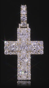Luxury Oval Cut Diamond Cross Pendant
